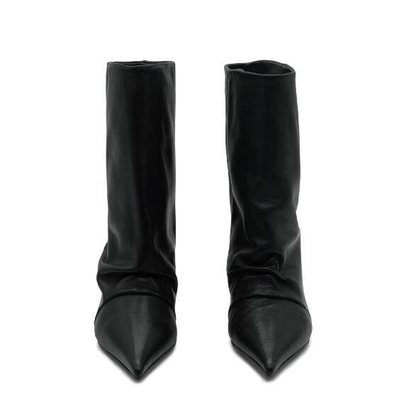 Cocoon Minimal Black Soft Nappa Leather Low Tubular Boots