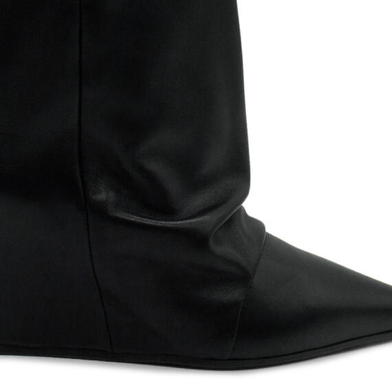 Cocoon Minimal Black Soft Nappa Leather Low Tubular Boots