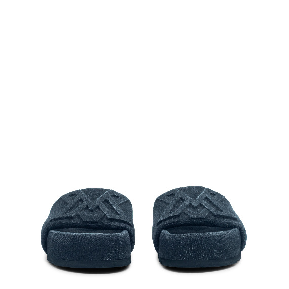 Bubble black denim slipper