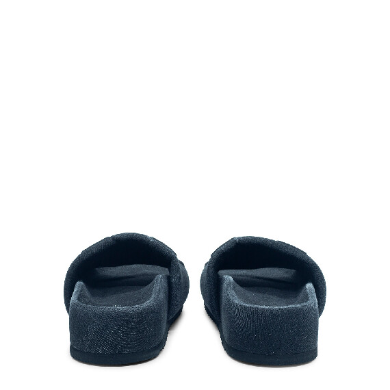 Bubble black denim slipper