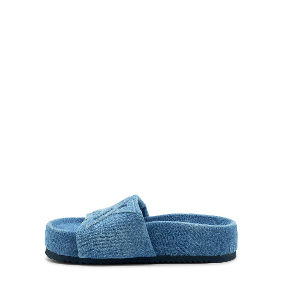 Bubble  light blue denim slipper