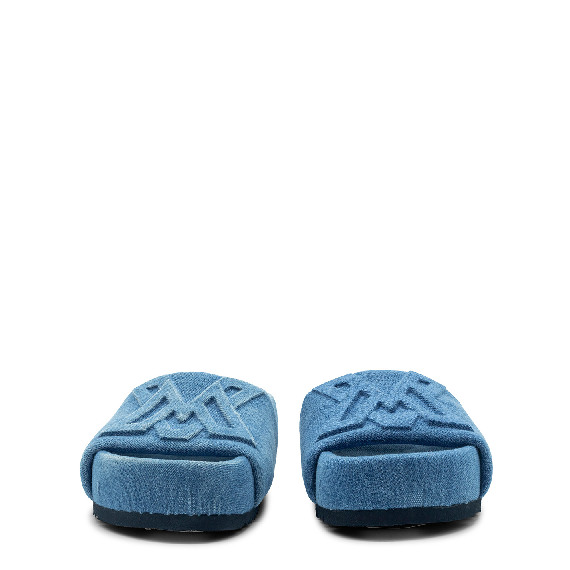 Bubble  light blue denim slipper