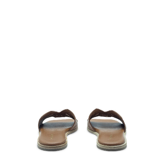 Square open  monogram leather slipper