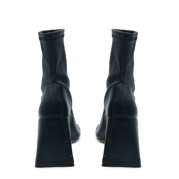 Ming open  black leather ankle boot
